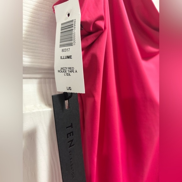 NWT Aritzia Ten By Babaton Illume Stretch Mini Dress Jazzy Red Large Brand New - Picture 5 of 9